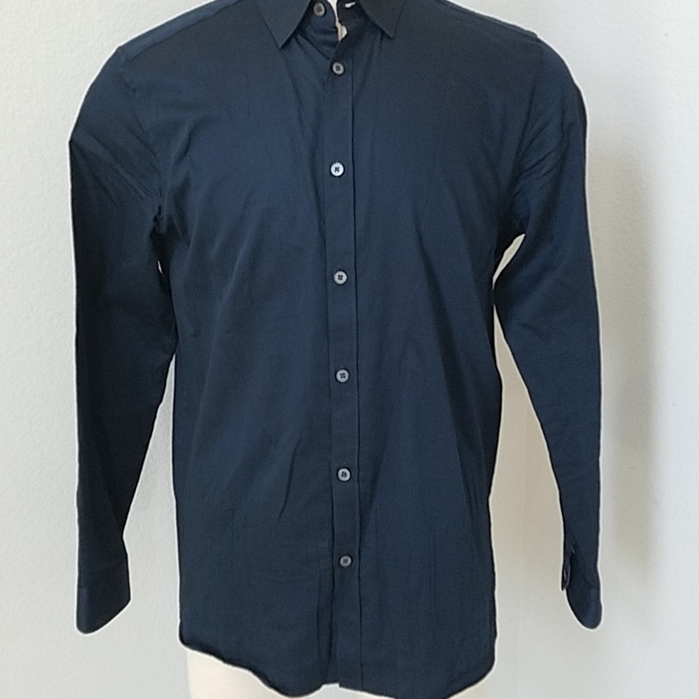 Ted Baker Mens Navy Blue Dress Shirt